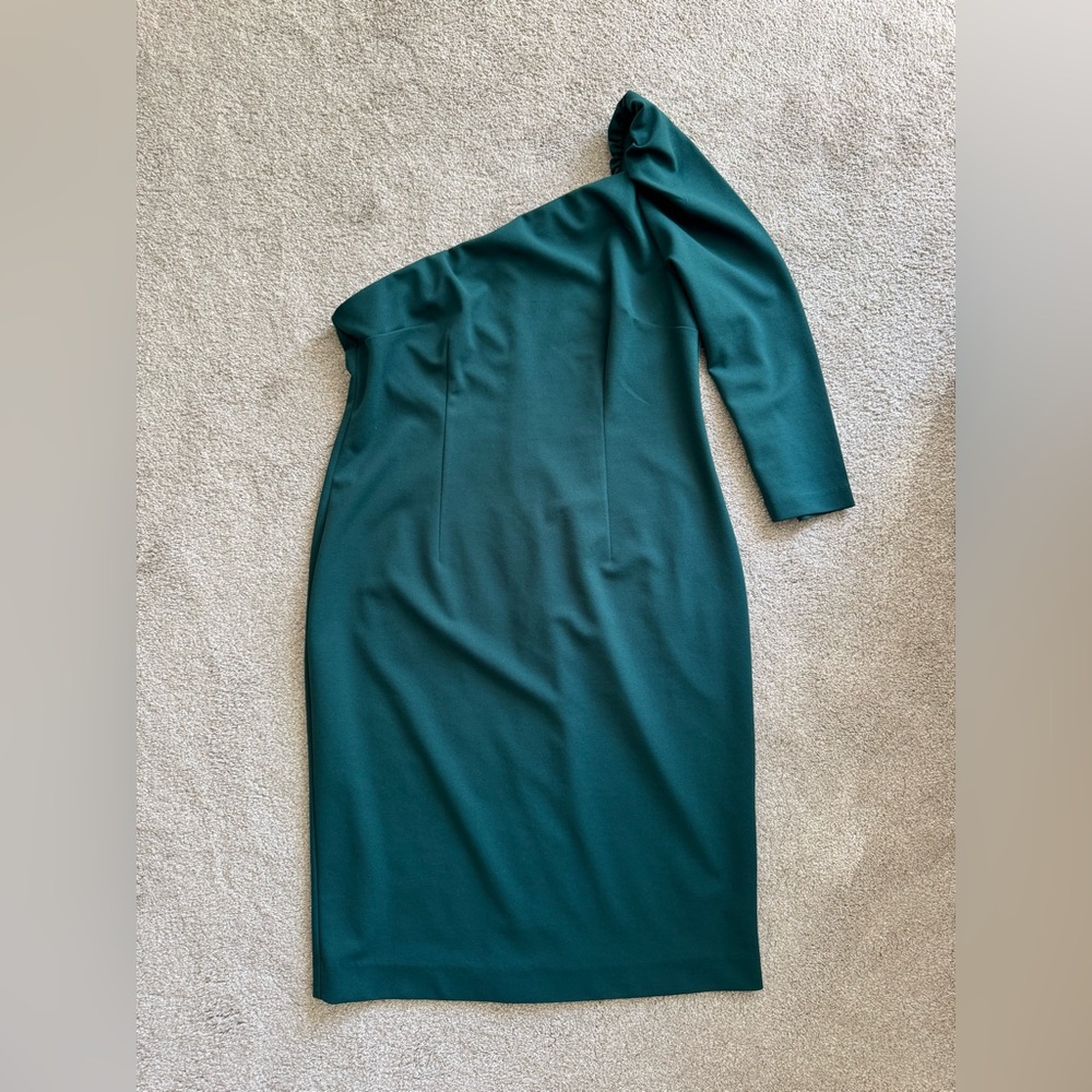 Trina Turk One Sleeve Dress Spruce Green 14